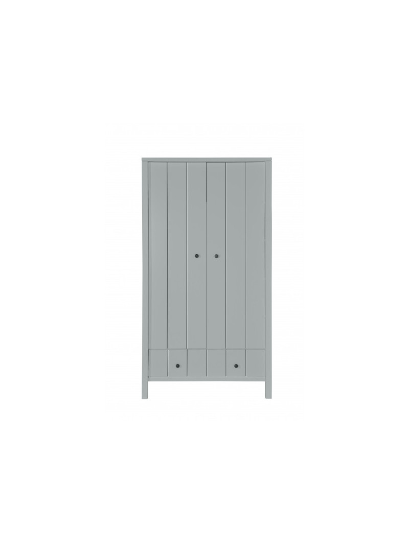 Guardaroba Armadio 2 ante per Bambini Neonati Ragazzi Camerette Allpin in Legno Grigio - Novelies