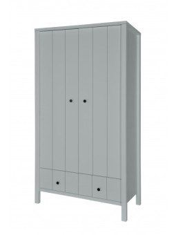 Guardaroba Armadio 2 ante per Bambini Neonati Ragazzi Camerette Allpin in Legno Grigio - Novelies