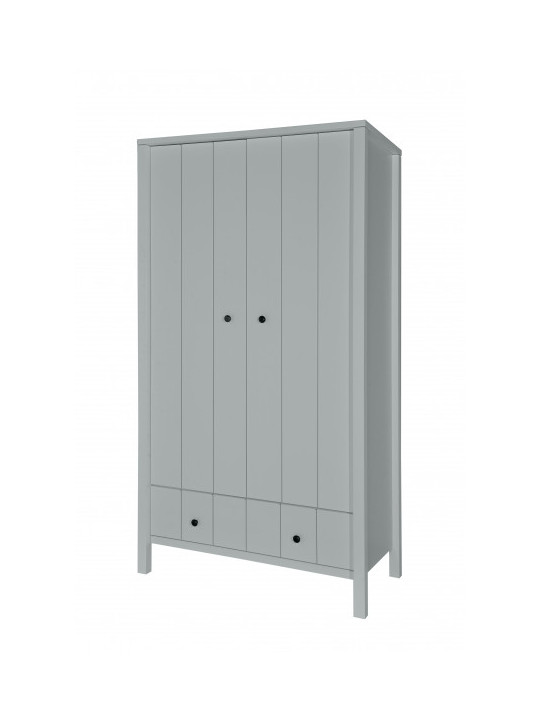 Guardaroba Armadio 2 ante per Bambini Neonati Ragazzi Camerette Allpin in Legno Grigio - Novelies