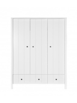 Armadio 3 ante per Bambini Neonati Ragazzi Camerette Allpin in Legno Bianco - Novelies