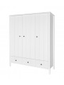 Kids Newborn Children's 3-Door Wardrobe Allpin in White Wood - Novelies
