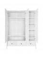 Kids Newborn Children's 3-Door Wardrobe Allpin in White Wood - Novelies