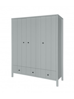 Armadio 3 ante per Bambini Ragazzi Neonati Camerette Allpin in Legno Grigio - Novelies