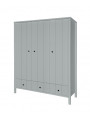 Kids Newborn Children's 3-Door Wardrobe Allpin in Grey Wood - Novelies