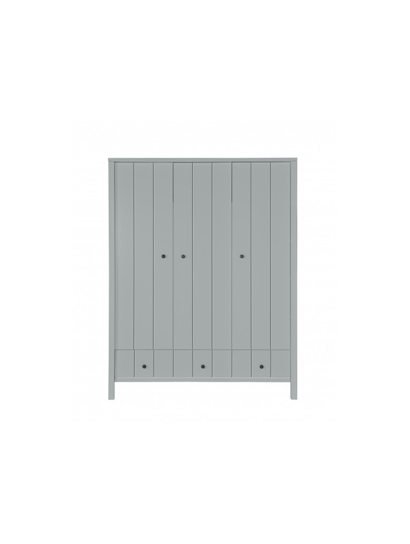 Kids Newborn Children's 3-Door Wardrobe Allpin in Grey Wood - Novelies