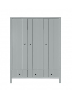 Armadio 3 ante per Bambini Ragazzi Neonati Camerette Allpin in Legno Grigio - Novelies