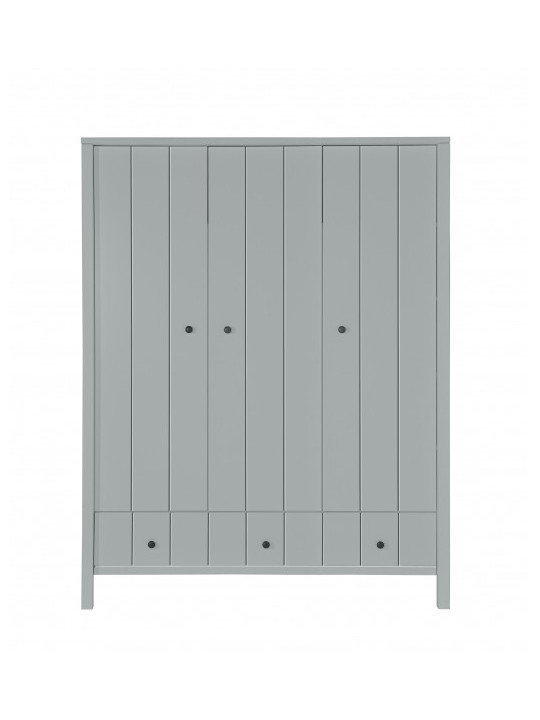 Armadio 3 ante per Bambini Ragazzi Neonati Camerette Allpin in Legno Grigio - Novelies