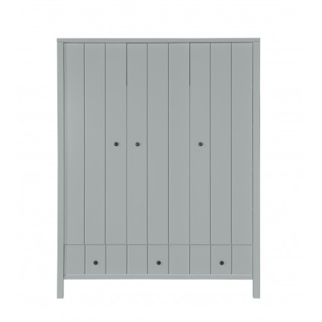 Kids Newborn Children's 3-Door Wardrobe Allpin in Grey Wood - Novelies