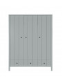 Kids Newborn Children's 3-Door Wardrobe Allpin in Grey Wood - Novelies