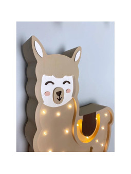 Alpaca Handmade Wooden Children's Lamp - Peekaboo