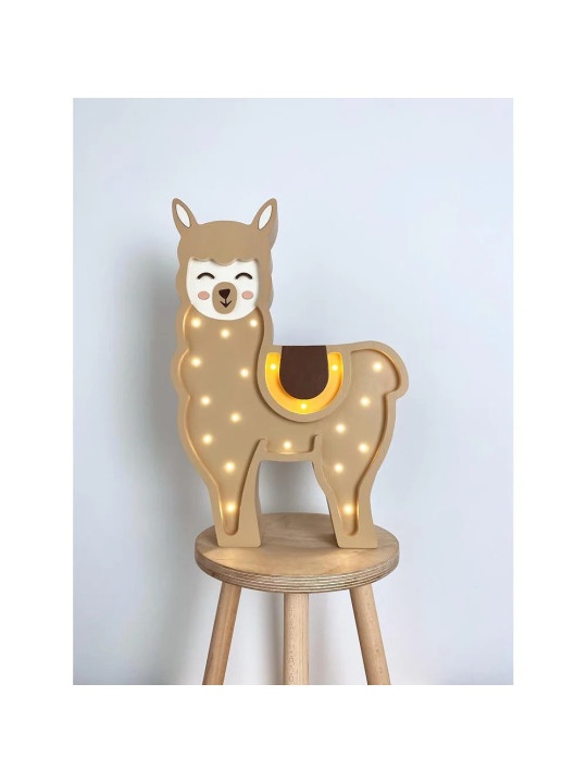 Alpaca Handmade Wooden Children's Lamp - Peekaboo