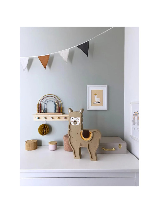 Alpaca Handmade Wooden Children's Lamp - Peekaboo