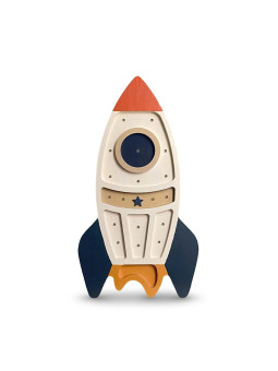 Rocket white Handmade Wooden Kids Newborn Children's Lamp - Peekaboo
