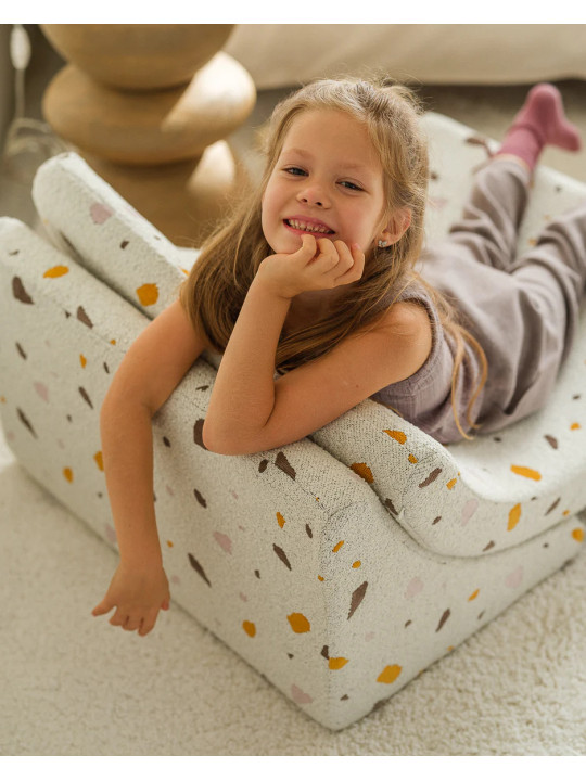 Poltroncina Moon Chair per Bambini Bianco Terrazzo - Wigiwama