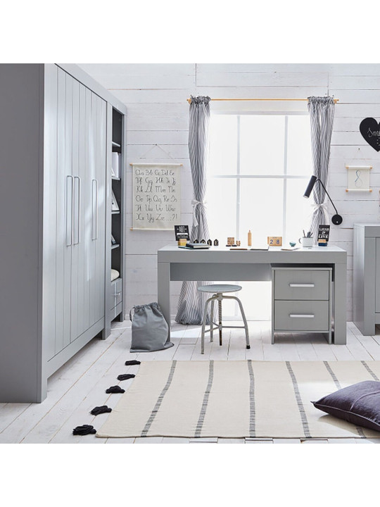 Wardrobe for the Children's Bedroom in white or gray MDF with a modern and timeless design