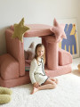 Divano per bambini in tessuto teddy rosa guava - Wigiwama