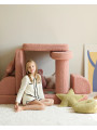 Guava pink Kids Settee in teddy fabric - Wigiwama