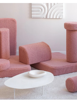 Guava pink Kids Settee in teddy fabric - Wigiwama