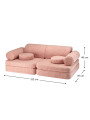 Guava pink Kids Settee in teddy fabric - Wigiwama