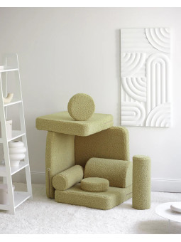 Divano per Bambini in Tessuto Teddy Verde Matcha - Wigiwama