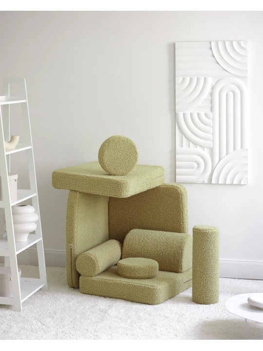 Divano per Bambini in Tessuto Teddy Verde Matcha - Wigiwama