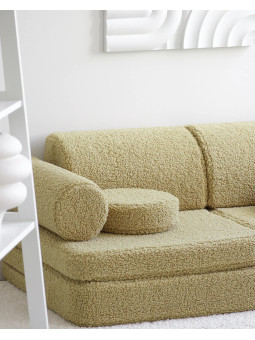 Divano per Bambini in Tessuto Teddy Verde Matcha - Wigiwama