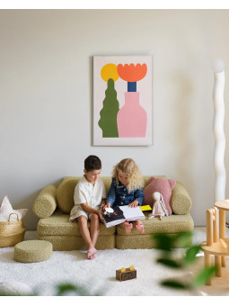 Divano per Bambini in Tessuto Teddy Verde Matcha - Wigiwama