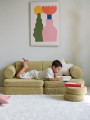 Divano per Bambini in Tessuto Teddy Verde Matcha - Wigiwama