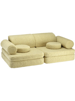 Divano per Bambini in Tessuto Teddy Verde Matcha - Wigiwama