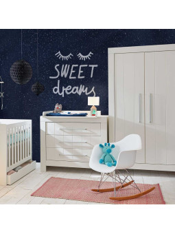 Chest of Drawers Dresser with 3 Drawers for the Children's Bedroom in white or gray MDF