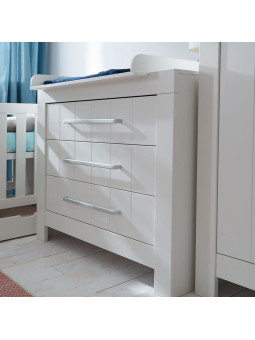 Cassettiera Comò con 3 Cassetti per la Cameretta dei Bambini in MDF bianco o grigio