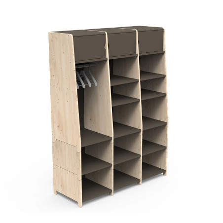 Asymetry Evolutionary 3 Column Wardrobe for Children - Mathy By Bols