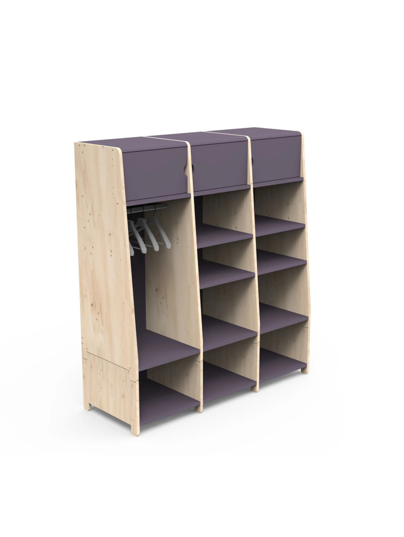 Asymetry Evolutionary 3 Column Wardrobe for Children - Mathy By Bols