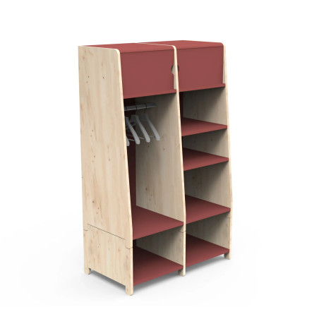 Children's Double Wardrobe + 1 Vertical Kit Asymetry - Mathy By Bols