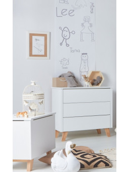 Children Kids Babies Chest of Drawers Changing Table Zara white - Novelies