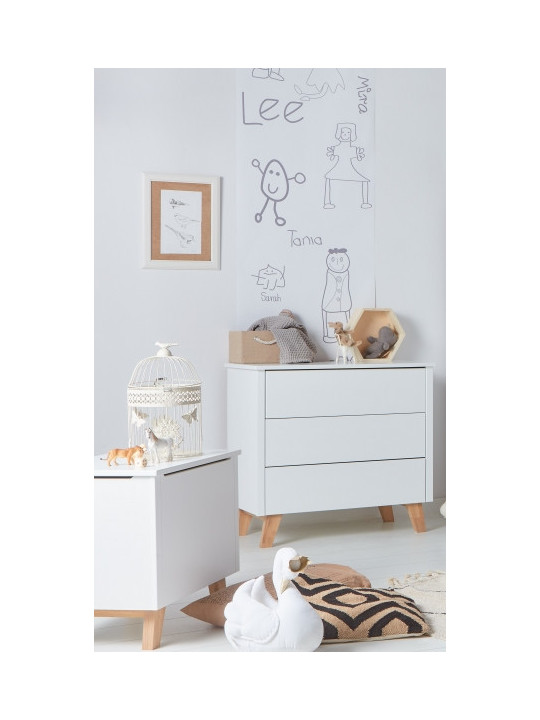 Cassettiera Zara bianca con fasciatoio per bambini neonati camerette - Novelies