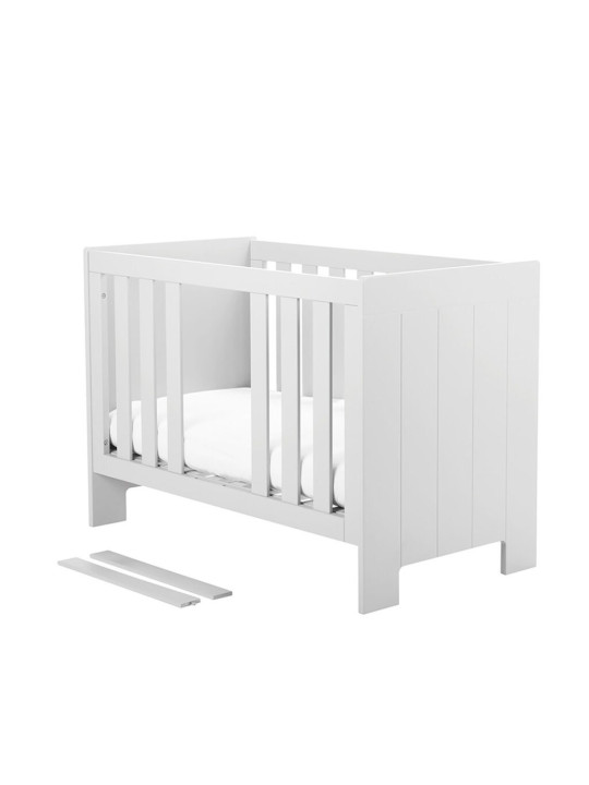 Cradle with bars for Babies 120x60 in White or Gray MDF and Pine Wood - Available with pull-out drawer