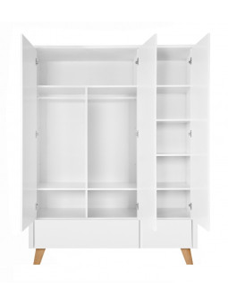 Children's 3-Door Wardrobe Zara white - Novelies