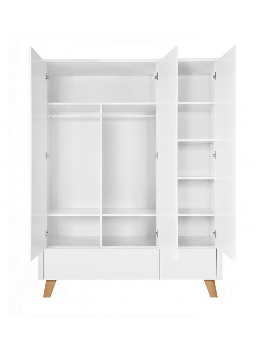 Children's 3-Door Wardrobe Zara white - Novelies
