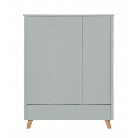 Armadio 3 ante per bambini camerette neonati ragazzi Zara grigio - Novelies