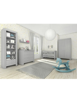 Cradle with bars for Babies 120x60 in White or Gray MDF and Pine Wood - Available with pull-out drawer