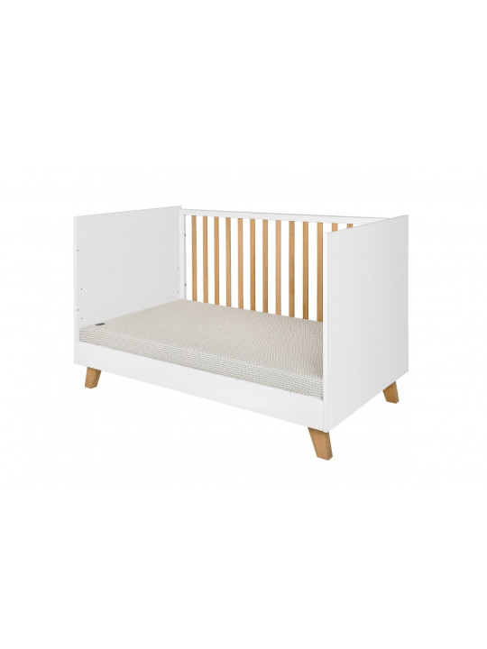 Cot Bed / Sofa 70x140 Zara White & Natural Oak Wood - Novelies