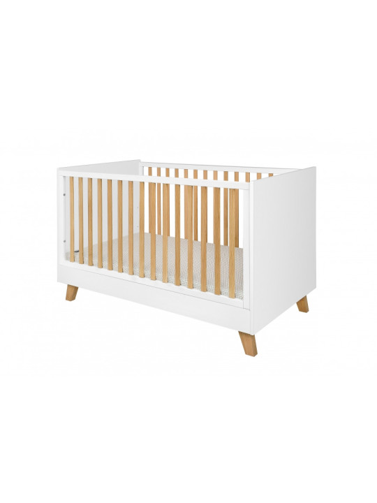 Cot Bed / Sofa 70x140 Zara White & Natural Oak Wood - Novelies