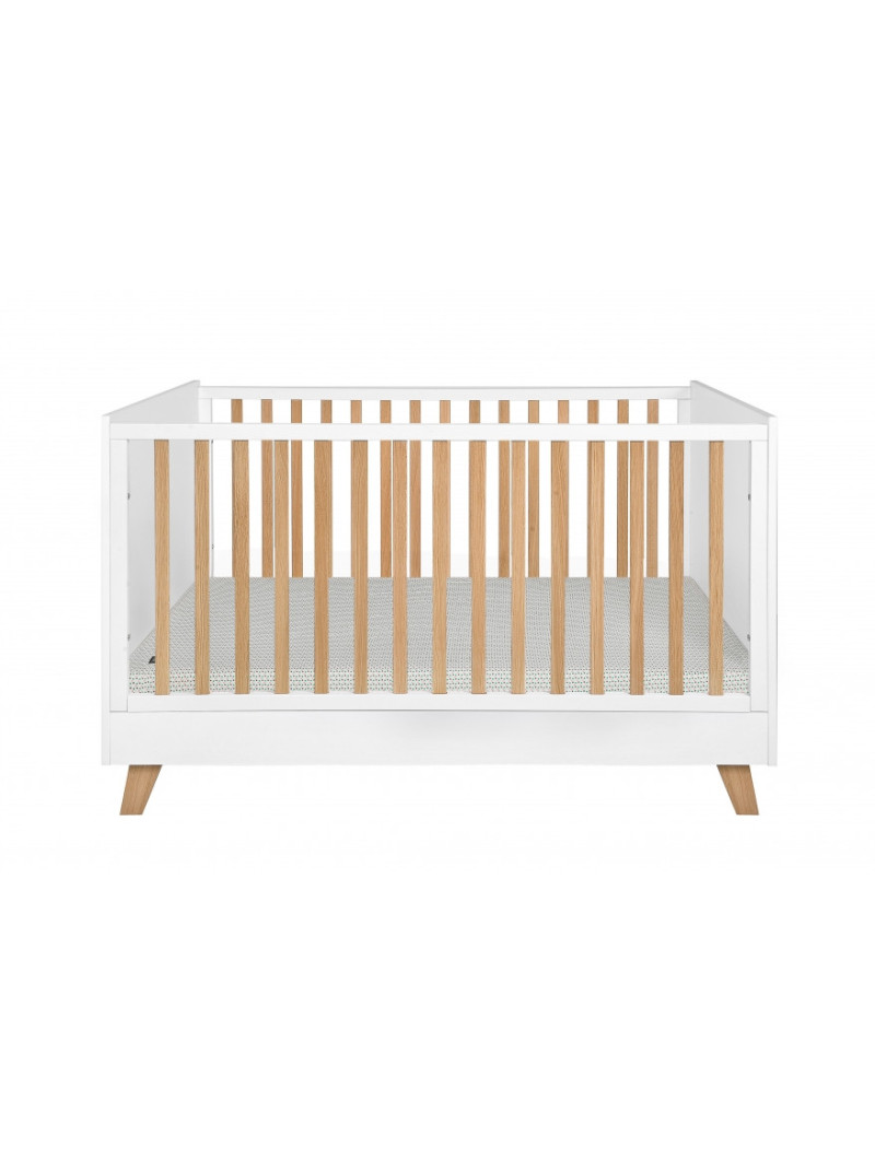Cot Bed / Sofa 70x140 Zara White & Natural Oak Wood - Novelies