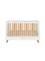 Cot Bed / Sofa 70x140 Zara White & Natural Oak Wood - Novelies