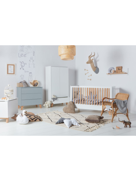 Culla / Lettino / Divanetto 70x140 Zara in Legno Bianco e Naturale - Novelies