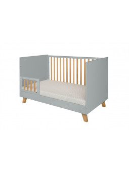 Cot Bed / Sofa 70x140 Zara Grey & Natural Oak Wood - Novelies