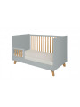 Cot Bed / Sofa 70x140 Zara Grey & Natural Oak Wood - Novelies