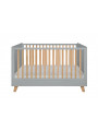 Cot Bed / Sofa 70x140 Zara Grey & Natural Oak Wood - Novelies