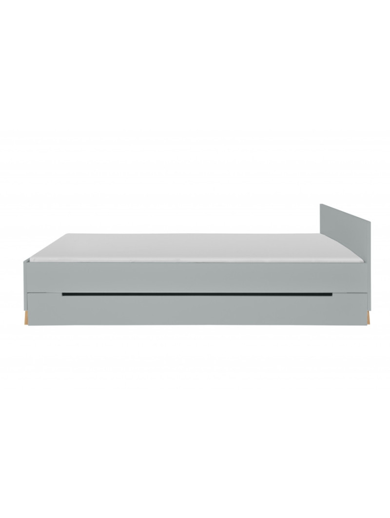 Letto Singolo 90x200 Zara in Legno Grigio e Naturale - Novelies